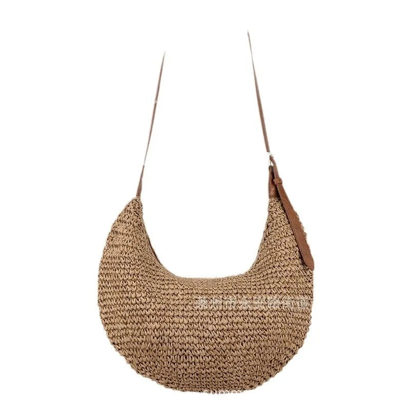 Riviera Woven Crescent Bag
