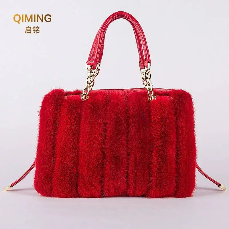 Real Mink Fur Bag