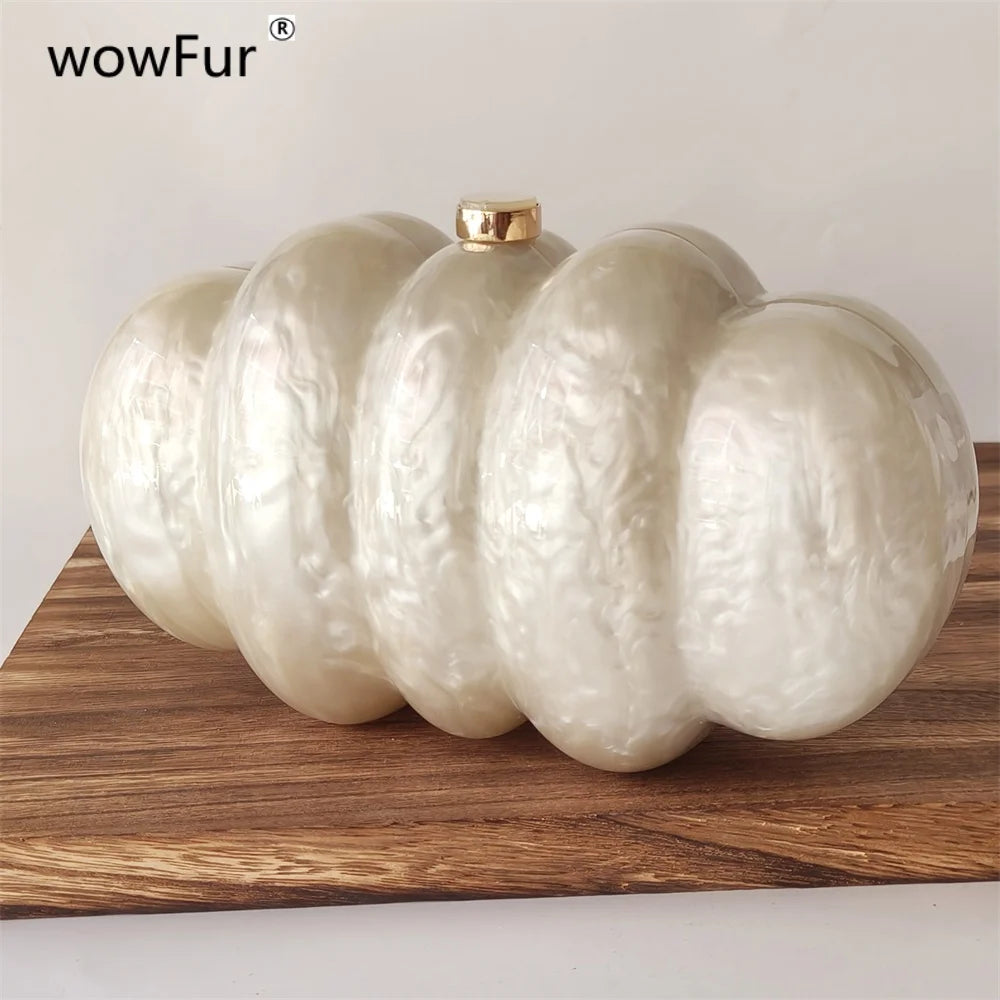 Beige Shell Clutch