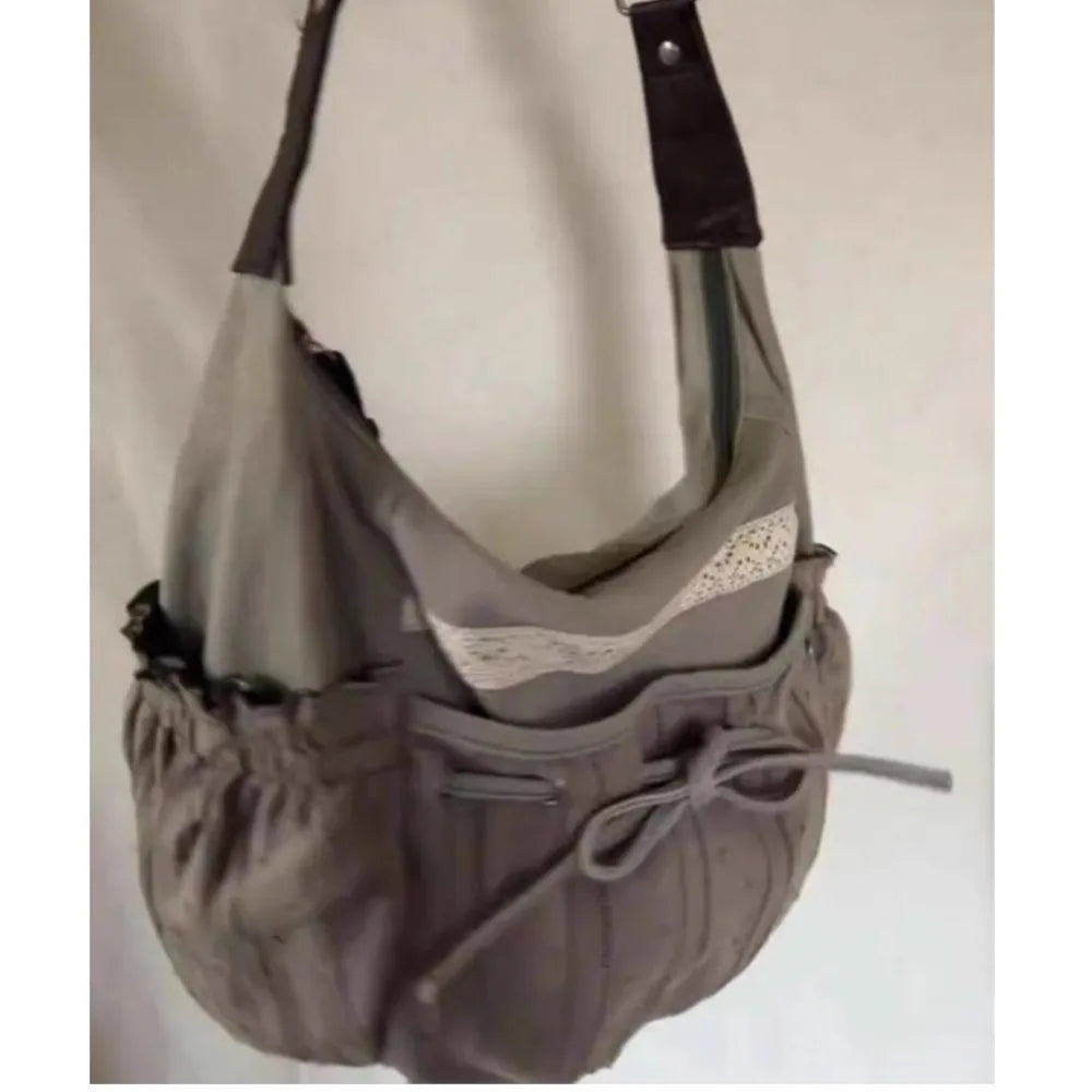 Bow Canvas Shoulder Bag
