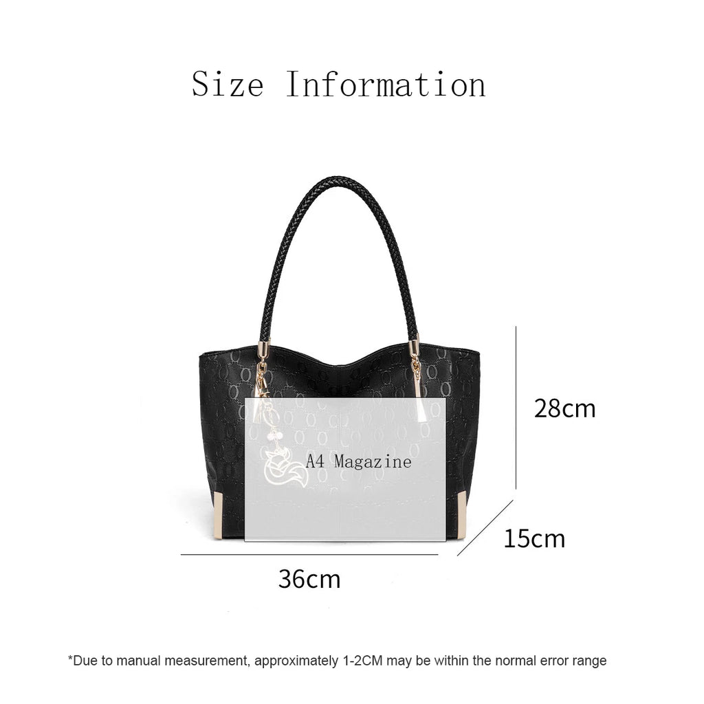 Split Leather Large Shoulder Bag