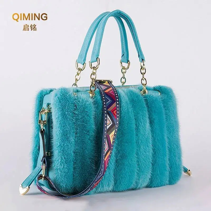 Real Mink Fur Bag