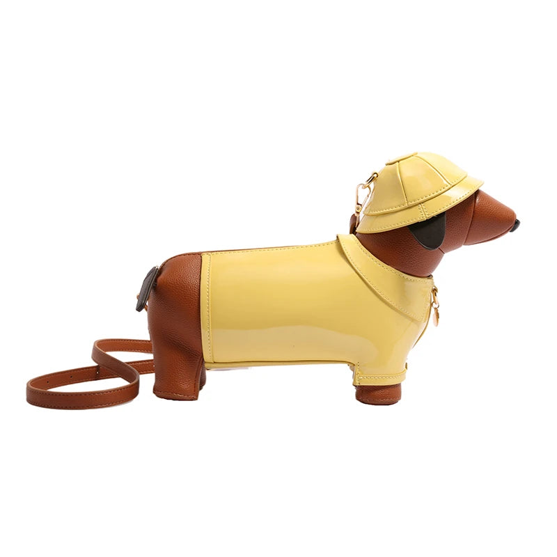 Dog in Coat & Hat PU Shoulder Bag